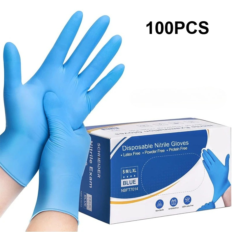 Latex Disposable Glove - 100PCS Blue Nitrile Disposable Gloves Latex