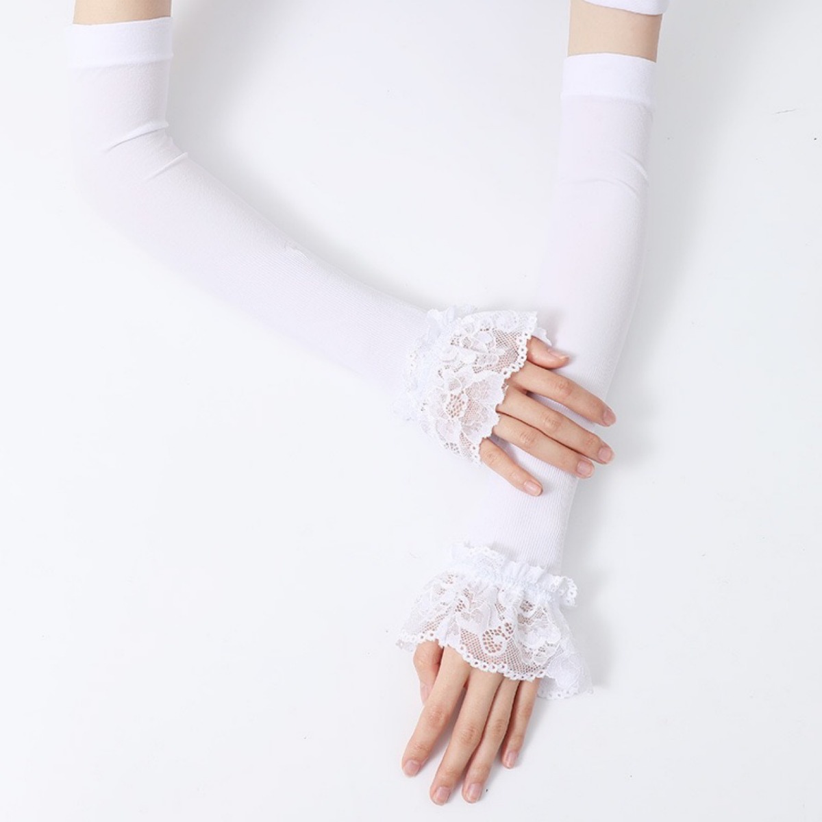 Women Long Elastic Arm Sleeve  - огляд і ціна Fingerless Glove Knit