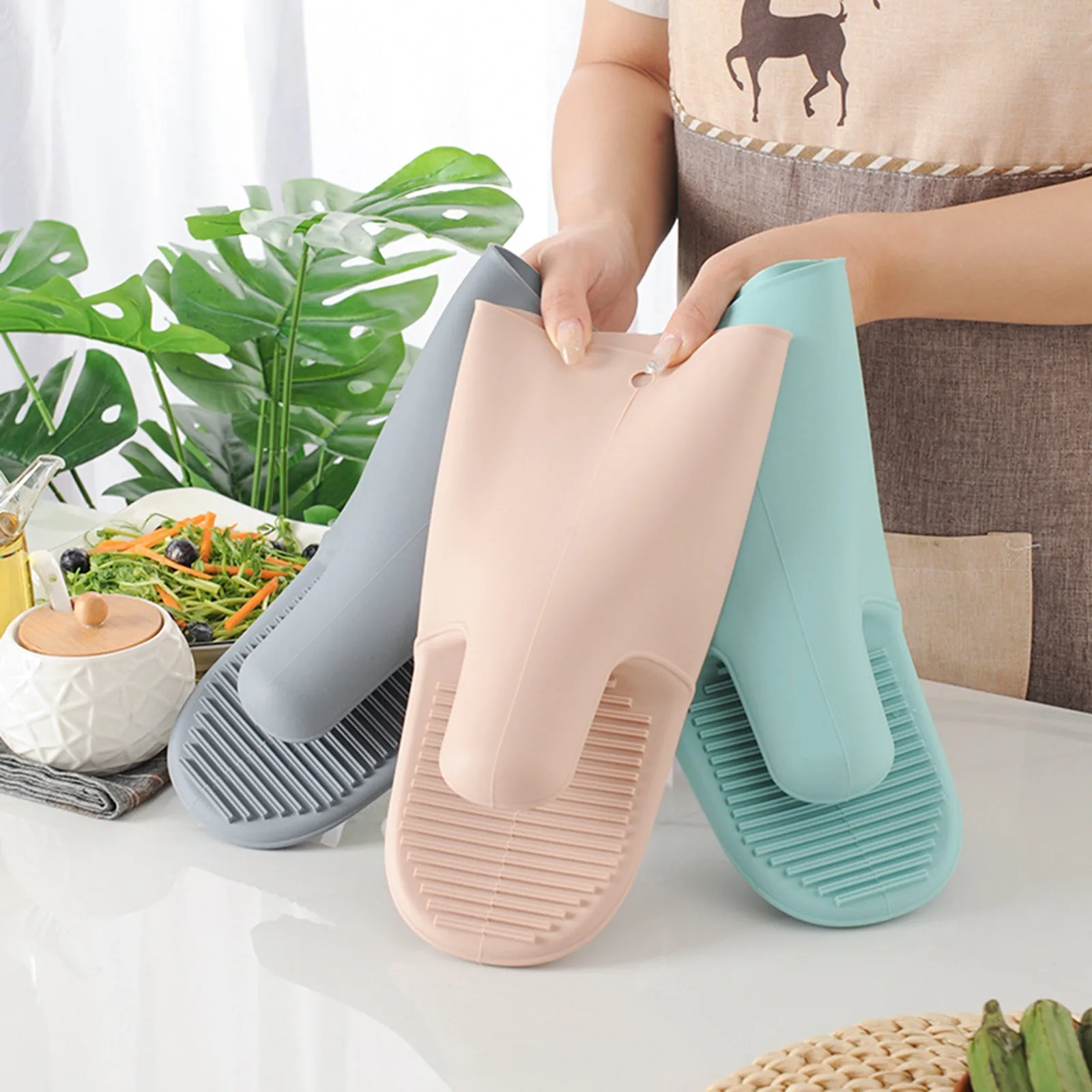 1/2Pcs Long Thickened Oven Glo - огляд і ціна Oven Mitt Silicone