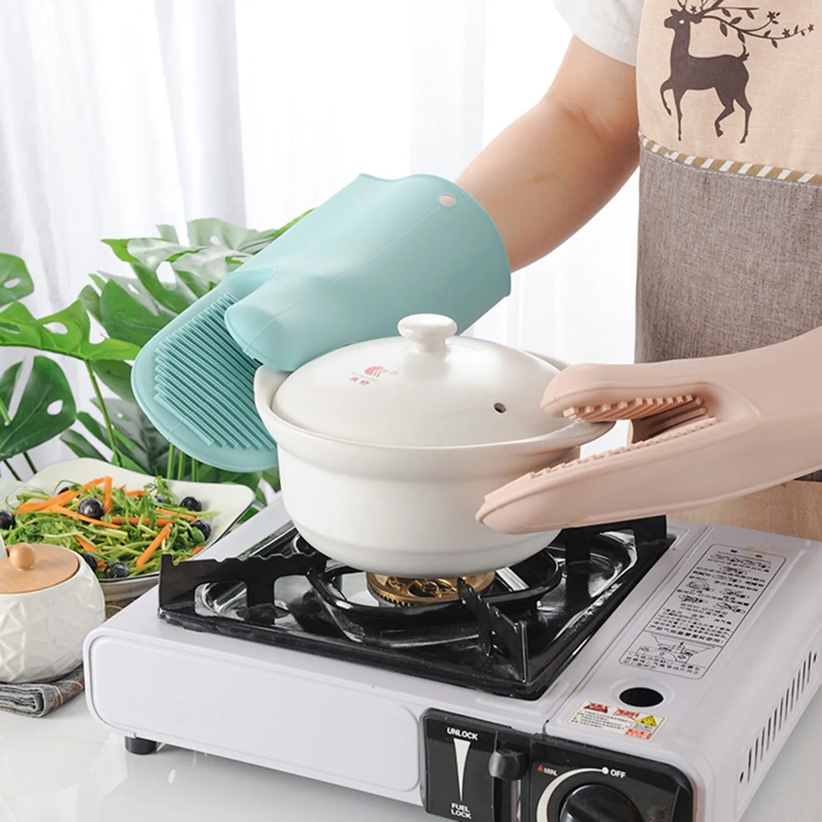 1/2Pcs Long Thickened Oven Glo - огляд і ціна Oven Mitt Silicone